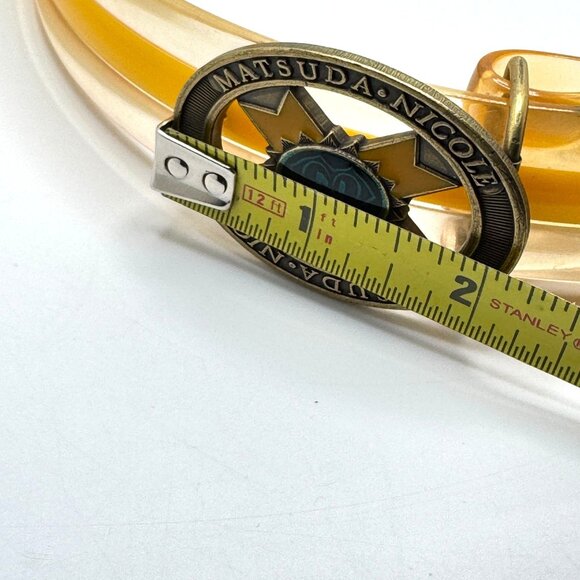 Matsuda Monsieur Nicole Vtg Yellow Vinyl Belt Buckle Japan 25 - 28\